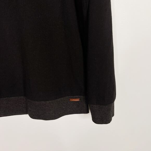 Ted Baker Mens 4 Medium M Black Bevyhil 1/4 Zip Pullover Sweater Cotton Modal - Picture 3 of 9